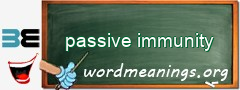 WordMeaning blackboard for passive immunity